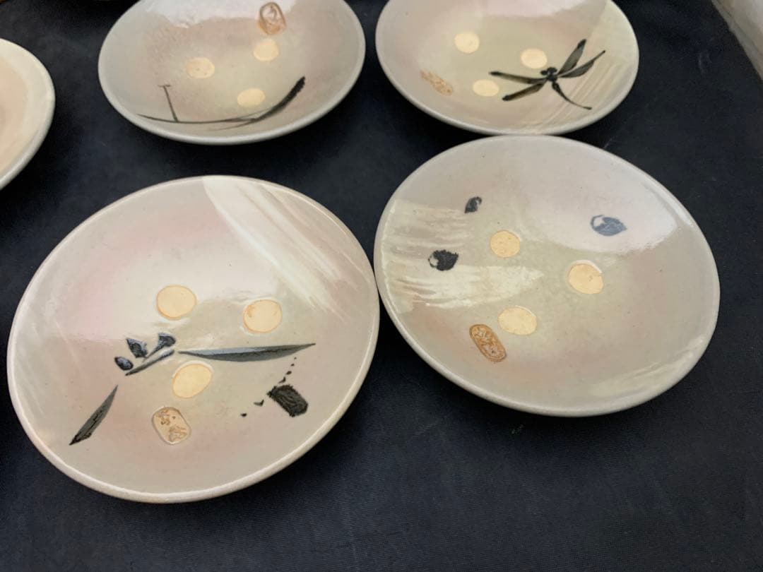 源氏物語宇治十帖　朝日豊斎　朝日焼　銘々皿　共箱　9枚