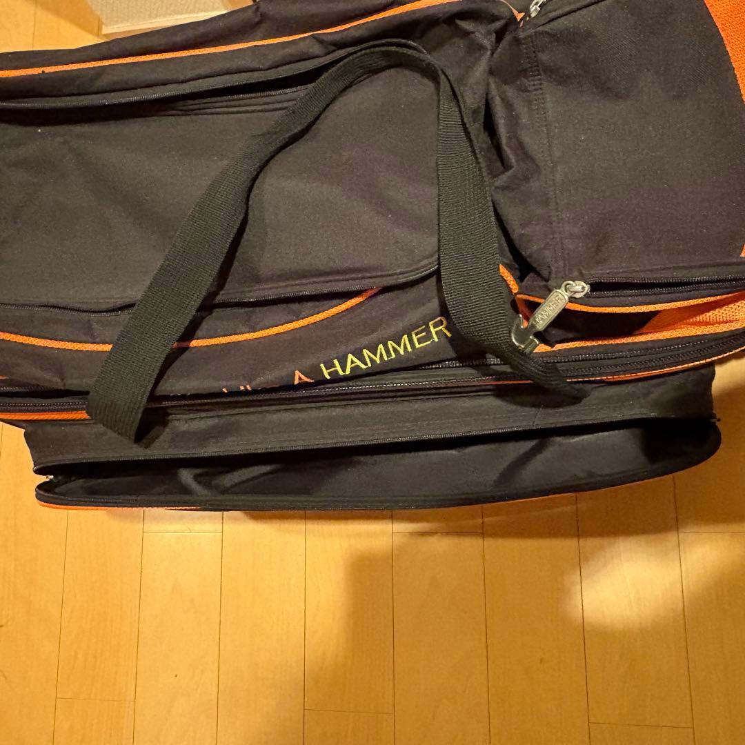 HAMMER ボウリング用バッグ 黒とオレンジ 3個入りバッグ