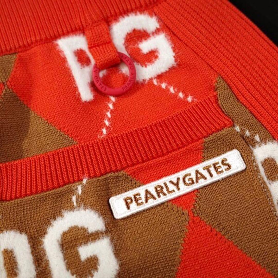 【PEARLY GATES】秋冬 アーガイル ニット ひざ丈スカート・1番M