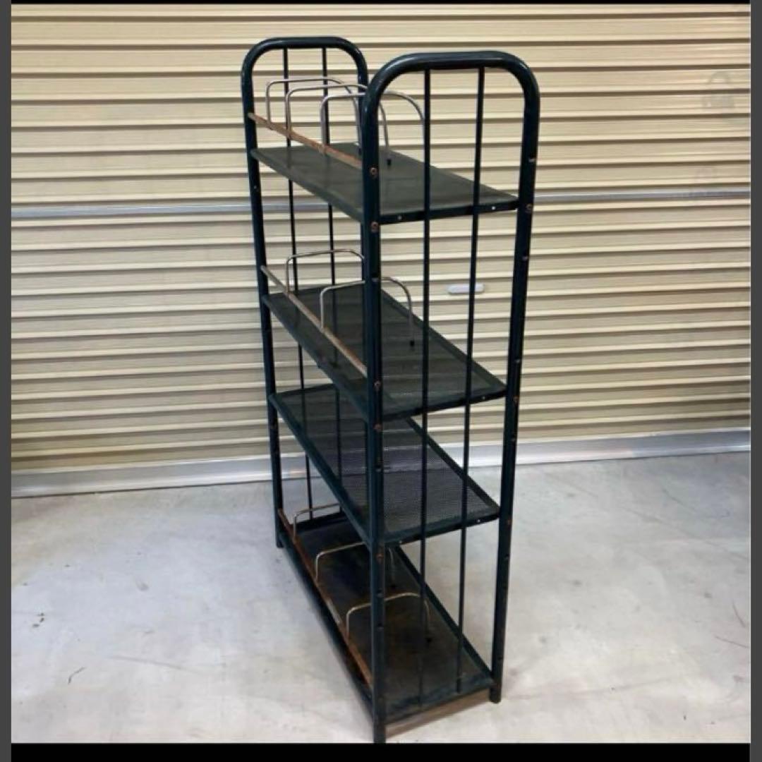 昭和レトロ インダストリアル オープンラック スチールラック 本棚 飾り棚古家具