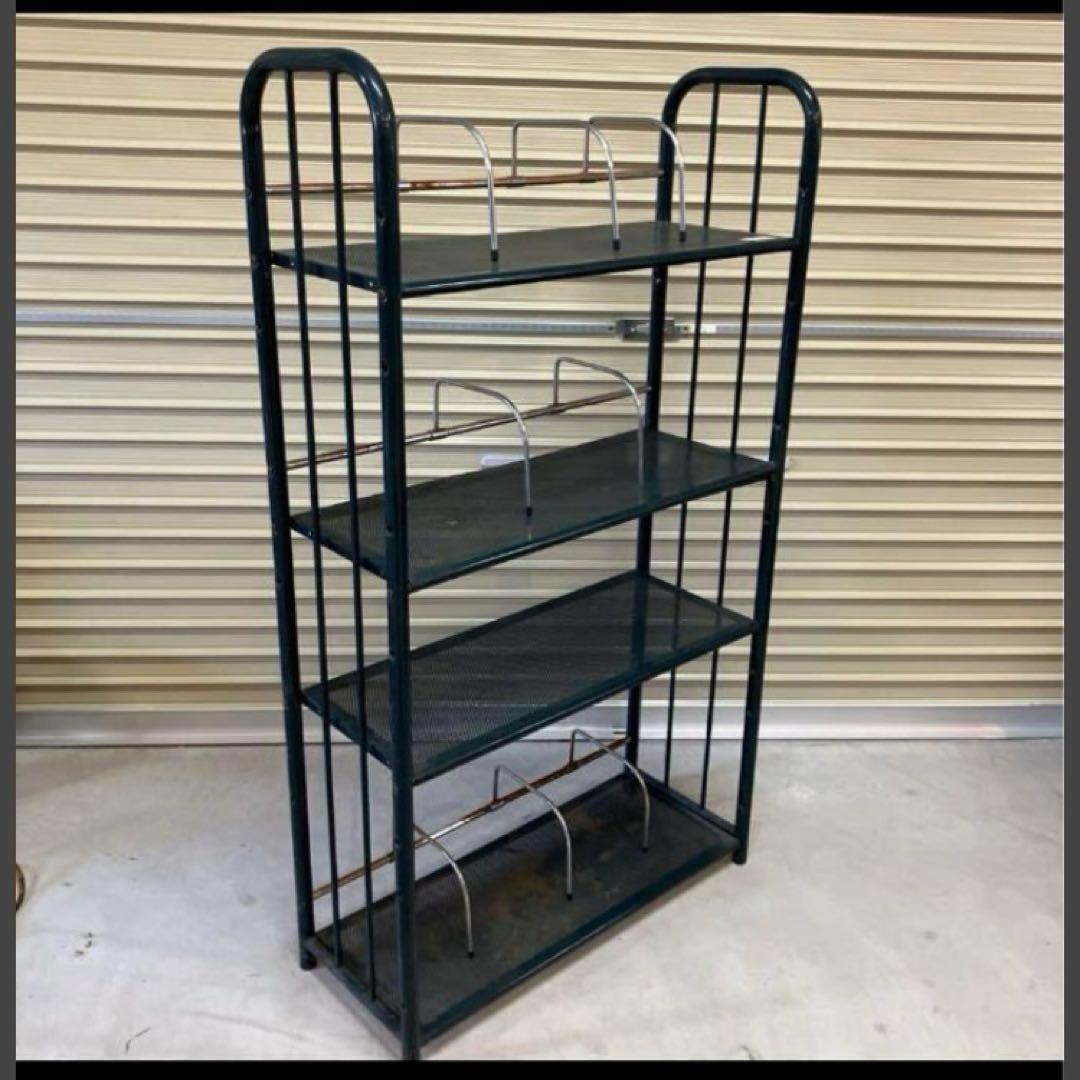 昭和レトロ インダストリアル オープンラック スチールラック 本棚 飾り棚古家具