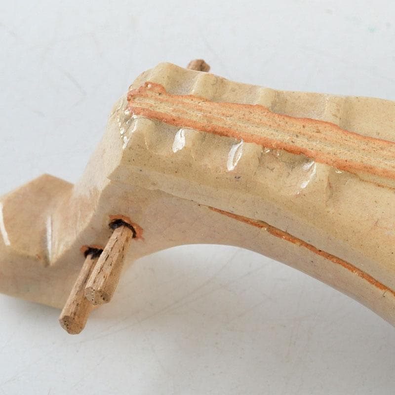 茶道具　宗栄造　萩焼　琵琶香合　V　9382