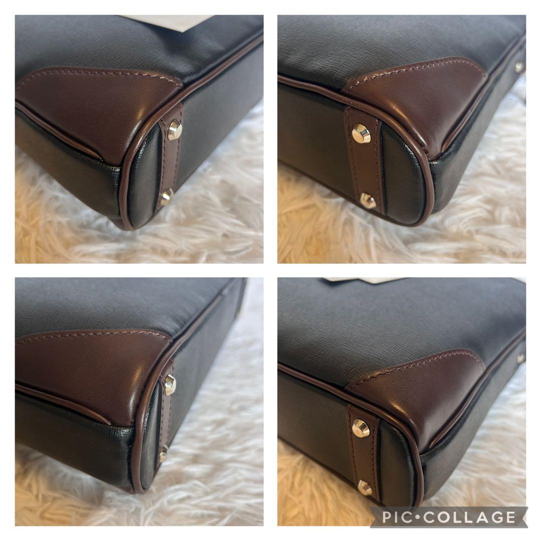 【新品未使用】FUJITAKA ビジネスバッグ 2way レザー 日本製 黒×茶