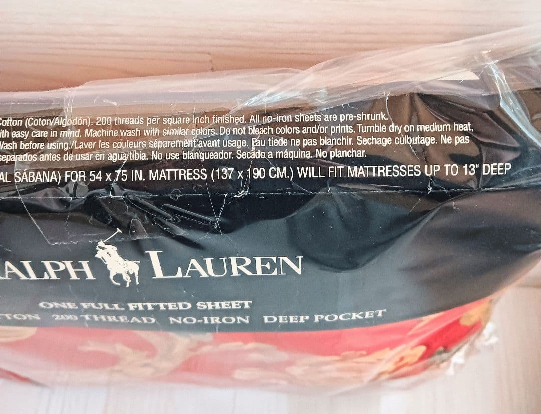 【未使用】RALPH LAUREN フルサイズ ボックスシーツ 花柄