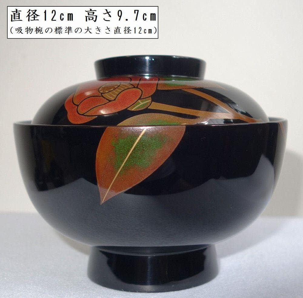 輪島塗 つばき蒔絵 吸物椀５客