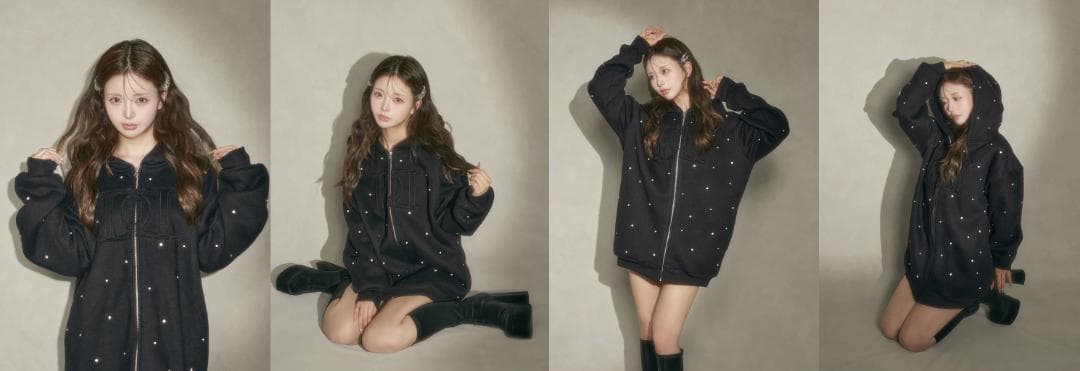 ダーリッチ darich DDロゴビジュージップパーカー ホワイト WHT