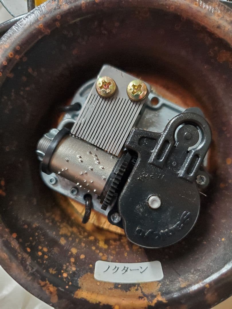 フクロウの壁掛けオルゴール　北一硝子