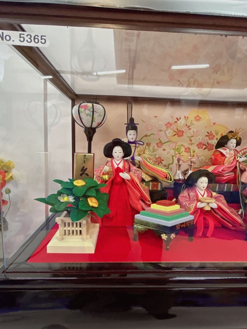 ひな人形セット 5体 赤と黒