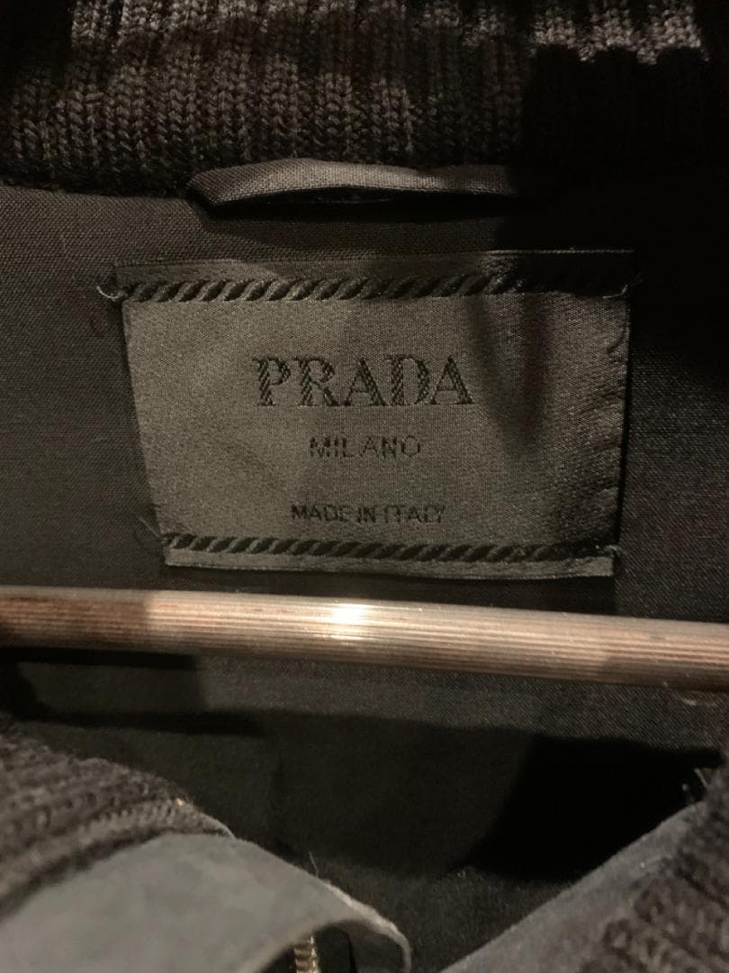 【汚れ&ベタつきあり】PRADA コート ダークグレー S