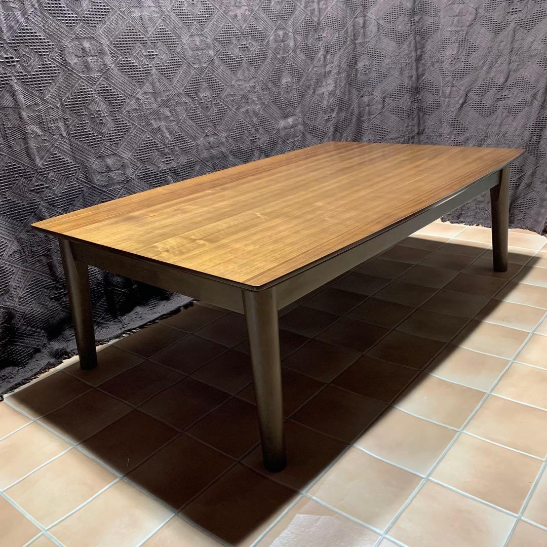 【美品】ボート形（船形・トノー型）120cm幅 テーブル ウォールナット突板材