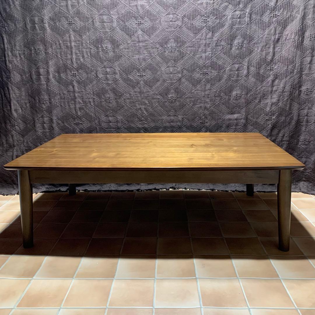 【美品】ボート形（船形・トノー型）120cm幅 テーブル ウォールナット突板材