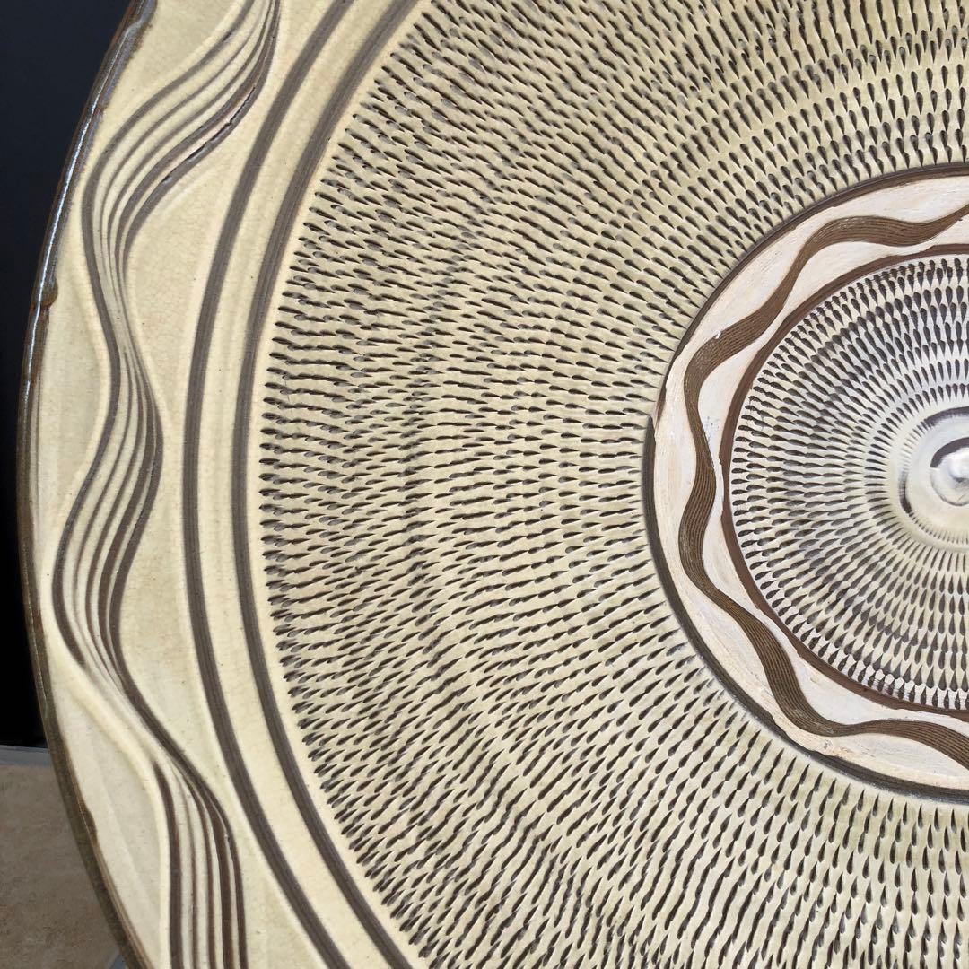 小鹿田焼　特大皿　陶芸　骨董品