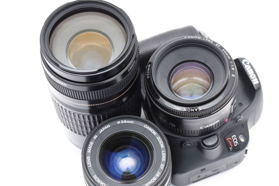 保証付き/一眼レフカメラcanon kiss x9標準&望遠&単焦点レンズセット