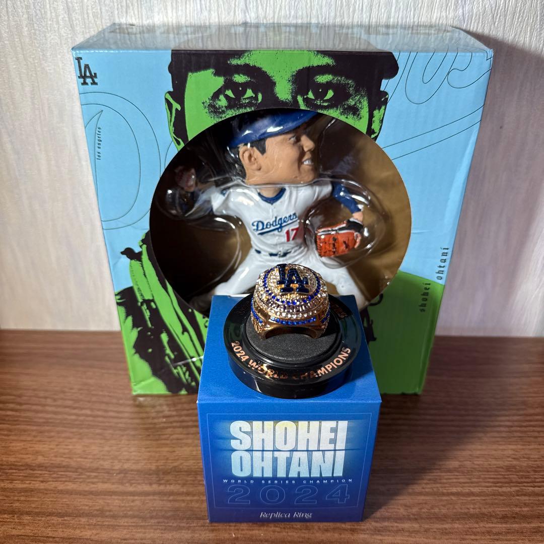 大谷翔平選手 ワールドシリーズ優勝リング ボブルヘッドセット