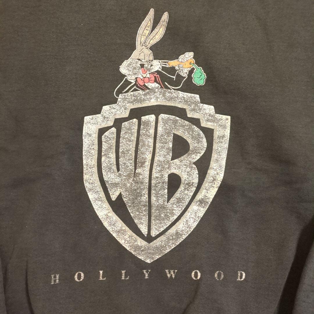 90s USA製 スウェット ワーナーブラザース ブラックフェード