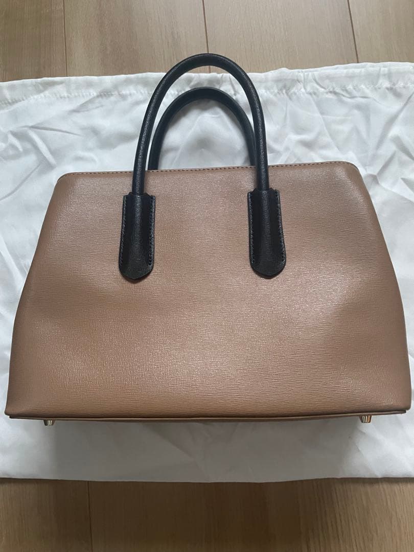 1回使用 FURLA テッサ ショルダーバッグ ハンドバッグ ブラウン トート