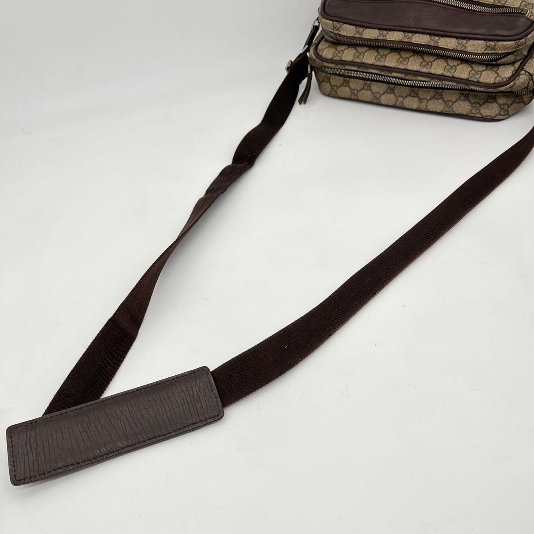 GUCCI ショルダーバッグ カメラバッグ GGスプリーム ロゴ型押し 男女可能