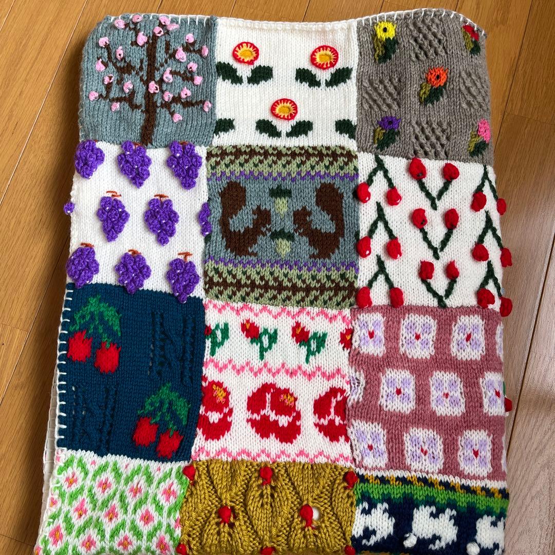 花柄モチーフつなぎのブランケット☆ハンドメイド