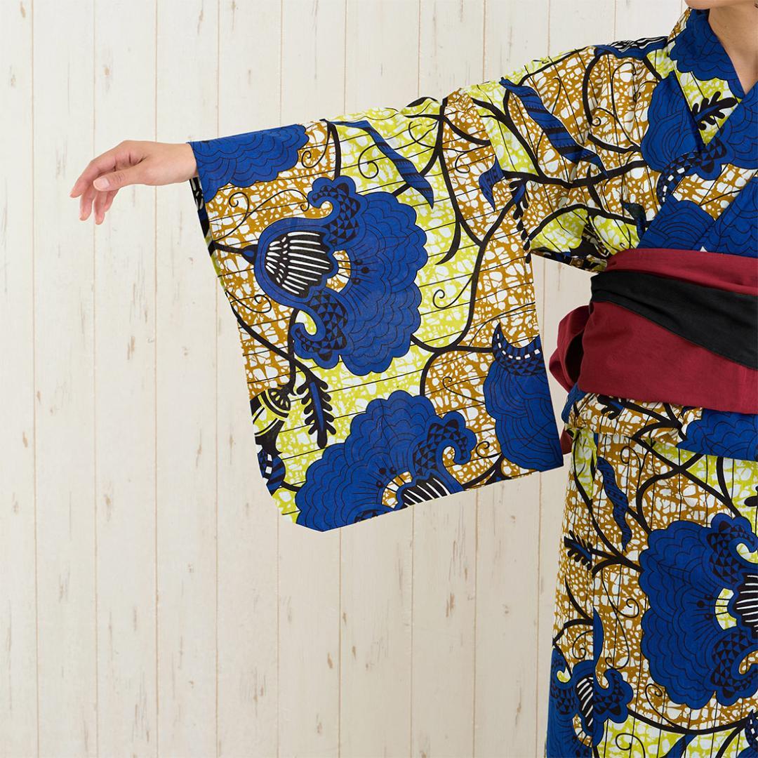 早い者勝ち！浴衣 アフリカンプリント 帯セット 人気デザイン