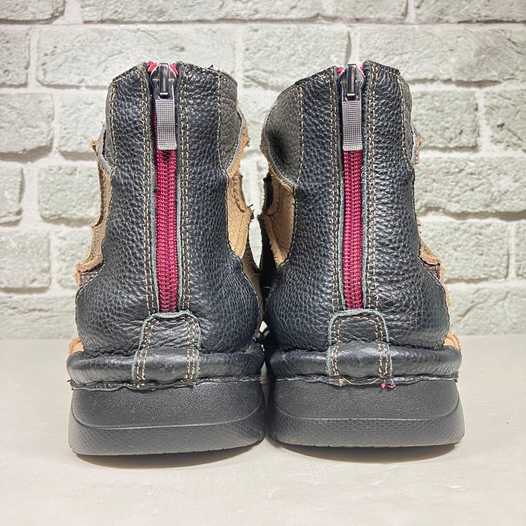 【レア】エスタシオン メンズ ブーツ 25.5cm パッチワーク バックジップ