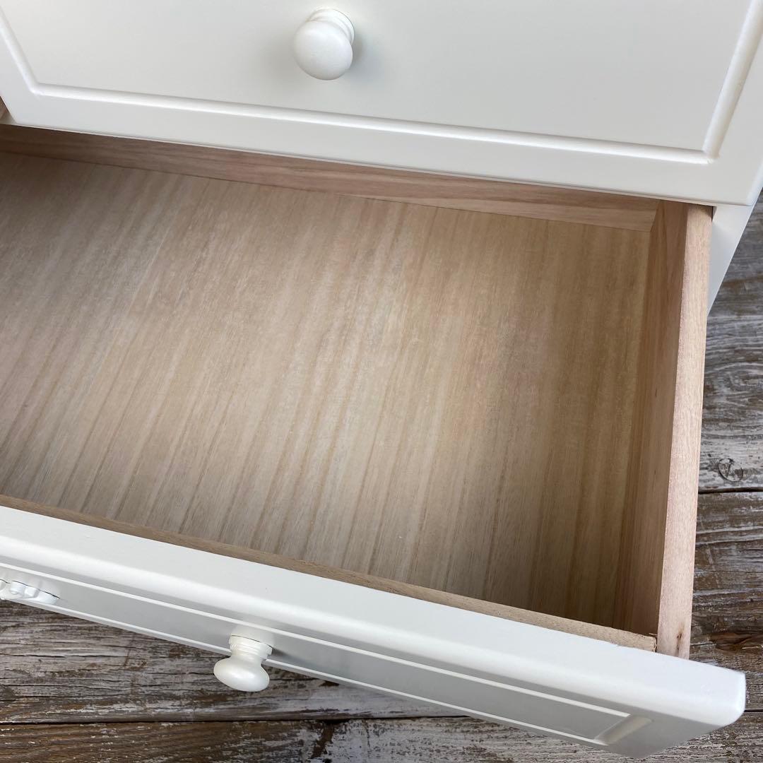 フレンチカントリー北欧調ホワイトチェストキャビネット2点セット木製収納家具タンス