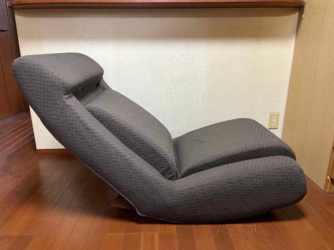 【ロッキングチェア】ブリヂストン　ロッキングソファ　オットマン付き　ブラウン色