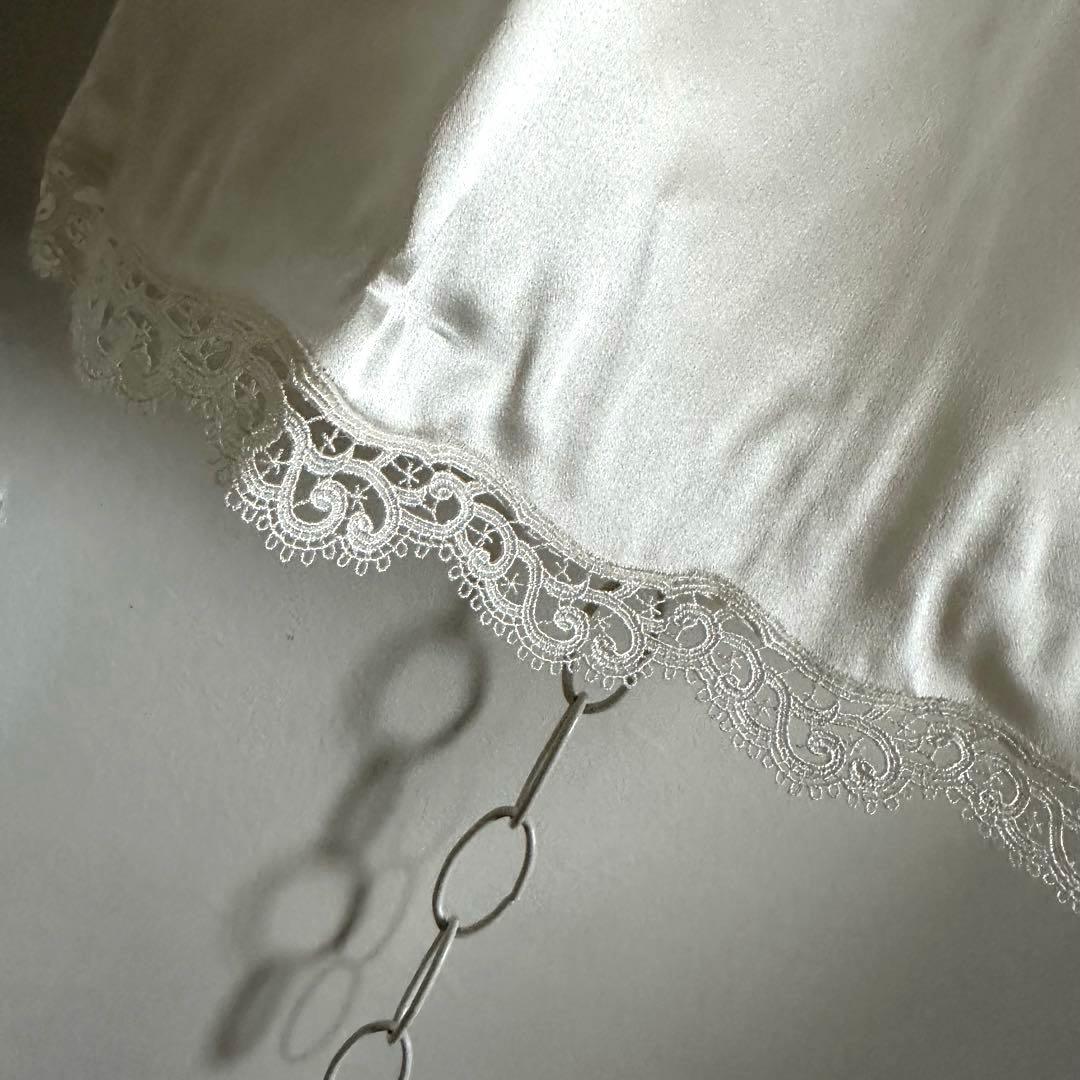 未使用タグ付きワコールtrefleトレフル高級シルクキャミソールレースB85