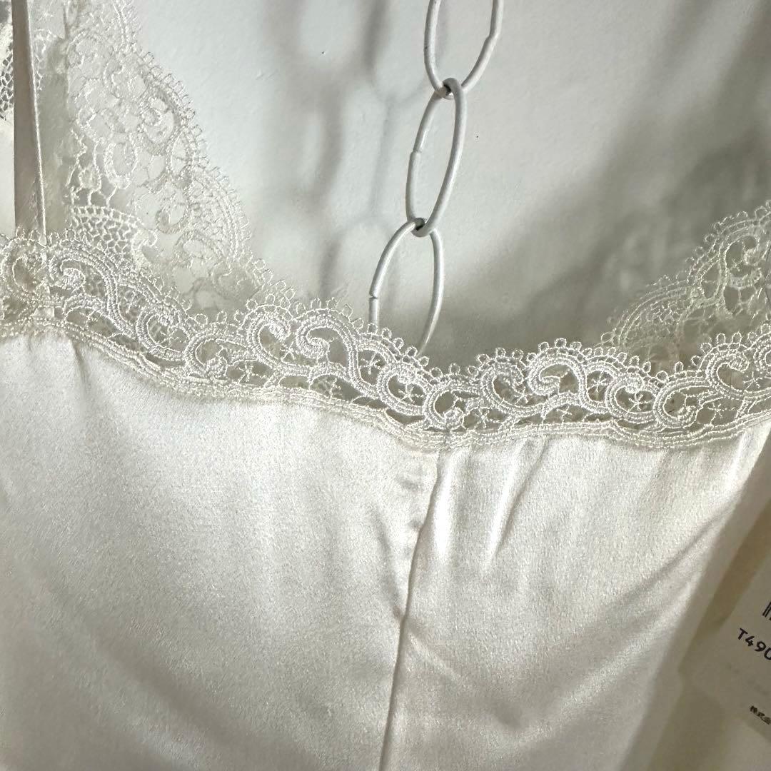 未使用タグ付きワコールtrefleトレフル高級シルクキャミソールレースB85