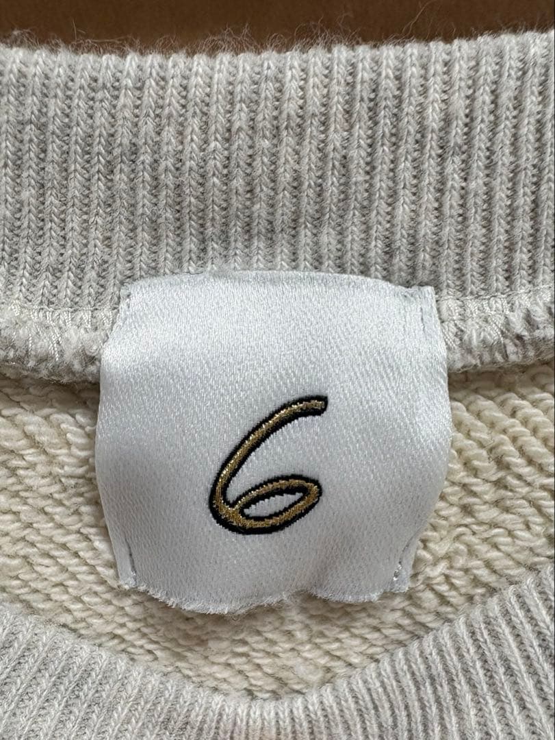 本日SALE！6 ROKUコットンウラケカラーステッチクルーネックプルオーバー