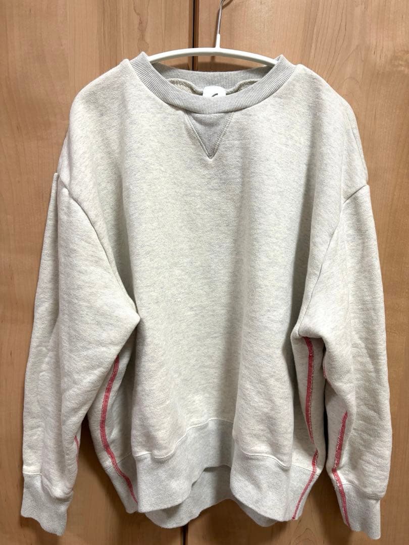 本日SALE！6 ROKUコットンウラケカラーステッチクルーネックプルオーバー