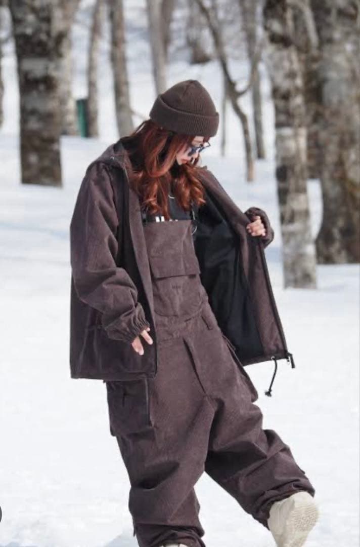 MAHF コーデュロイ　サロペット ウェア　スノーボード　男女兼用