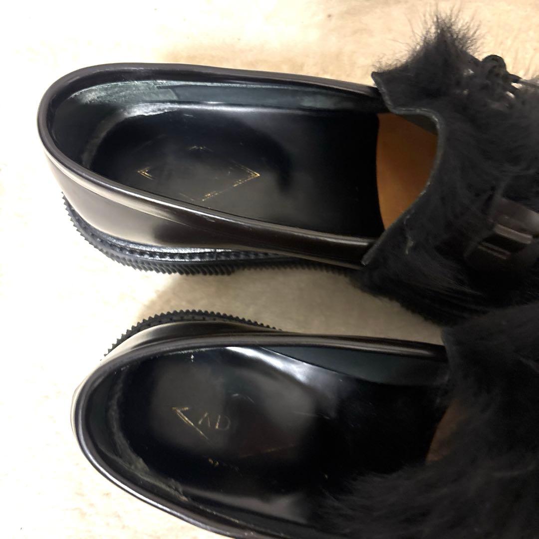 激レア⭐️ADIEU ファー レザー ローファー　革靴　ダークブラウン　42