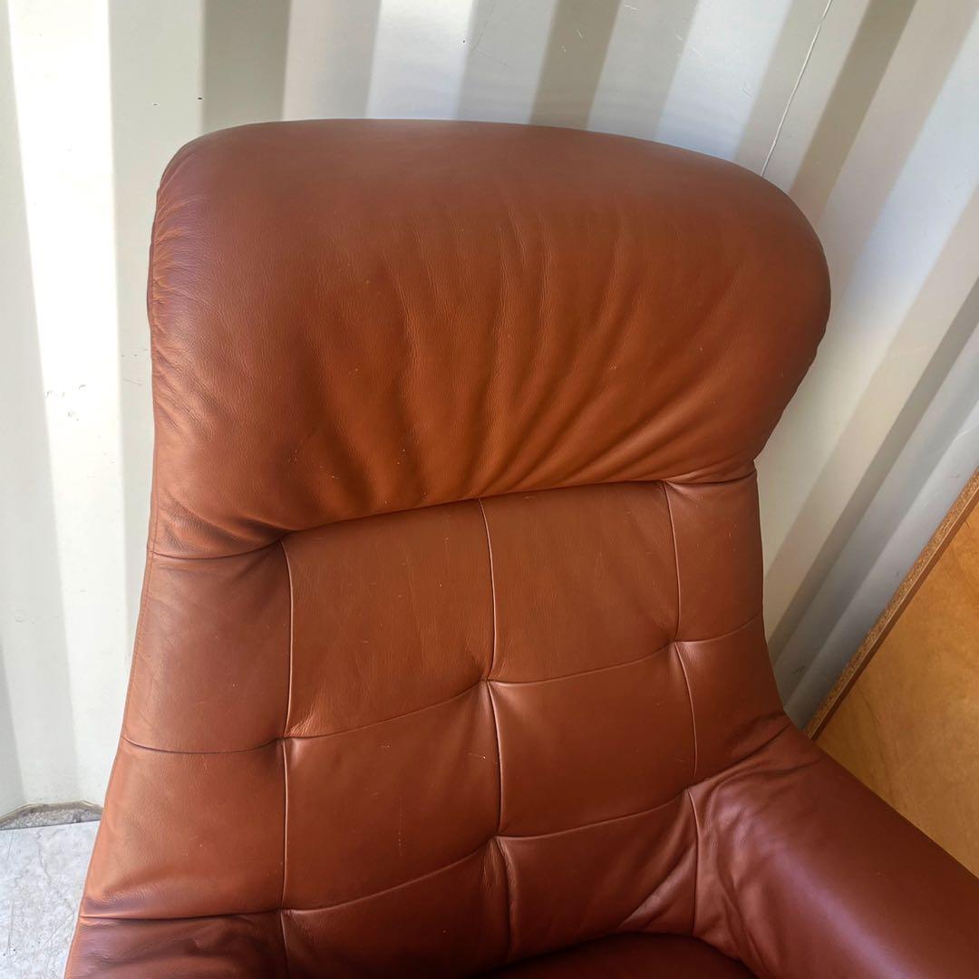 取付無料！カリモク ザ・ファースト RU72本革リクライニングチェア・オットマン