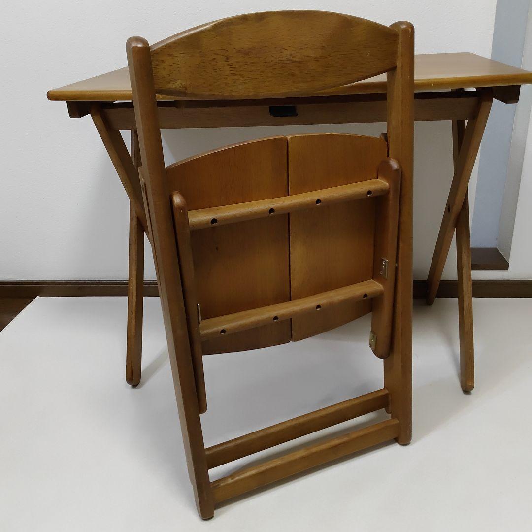 アンティーク　Desk ＆ Chair　折りたたみ　デスク ＆ チェア セット