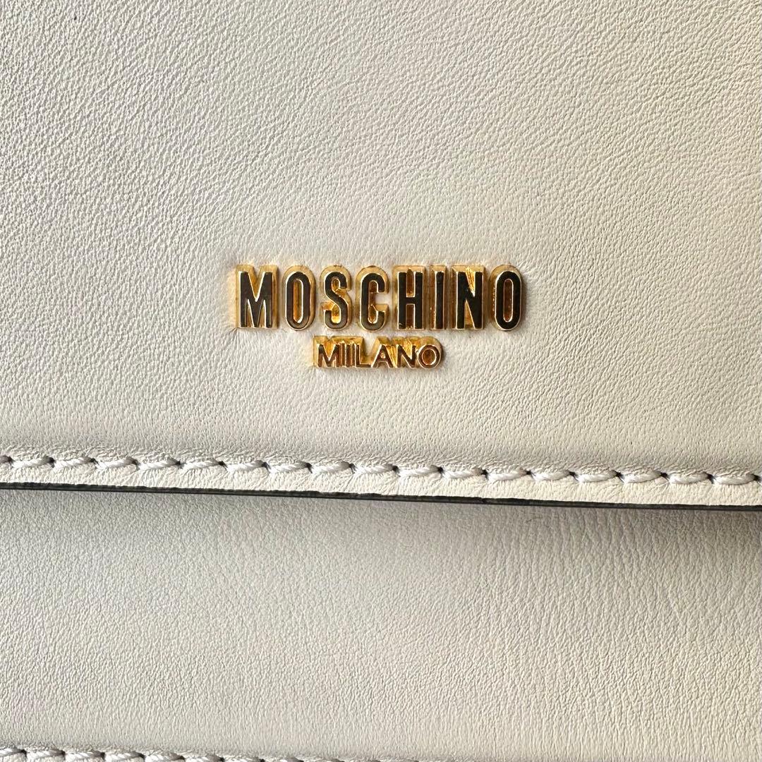 超美品★定価約20万 MOSCHINO モスキーノ フォーク レザー バッグ