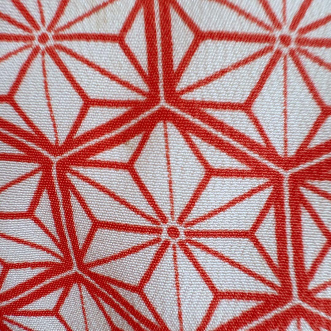 七五三　３歳　女の子　着物　きもの　長着　被布　赤系　麻文様　7276