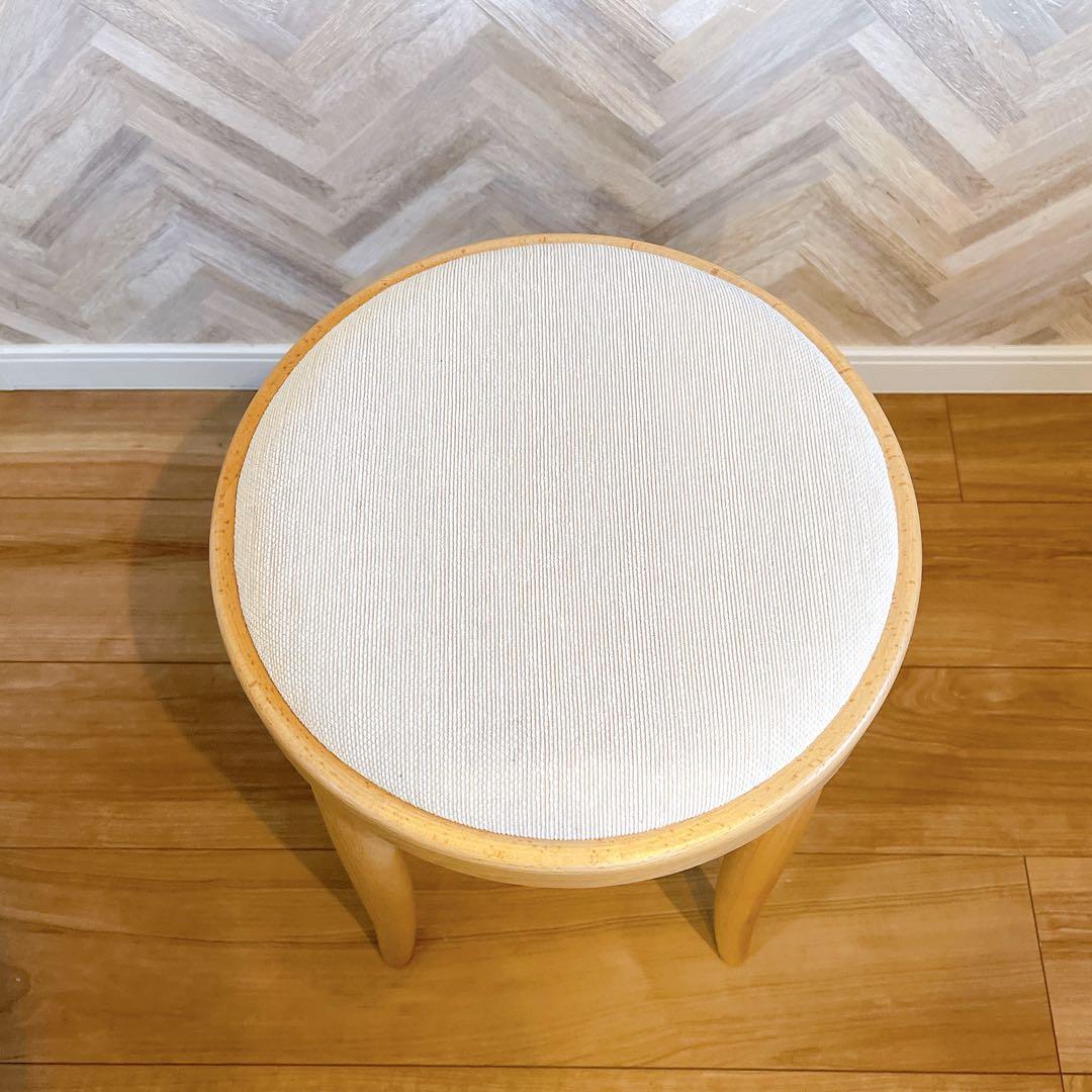 【美品】秋田木工 スツール 大塚家具 No.209 カウンターチェア アイボリー