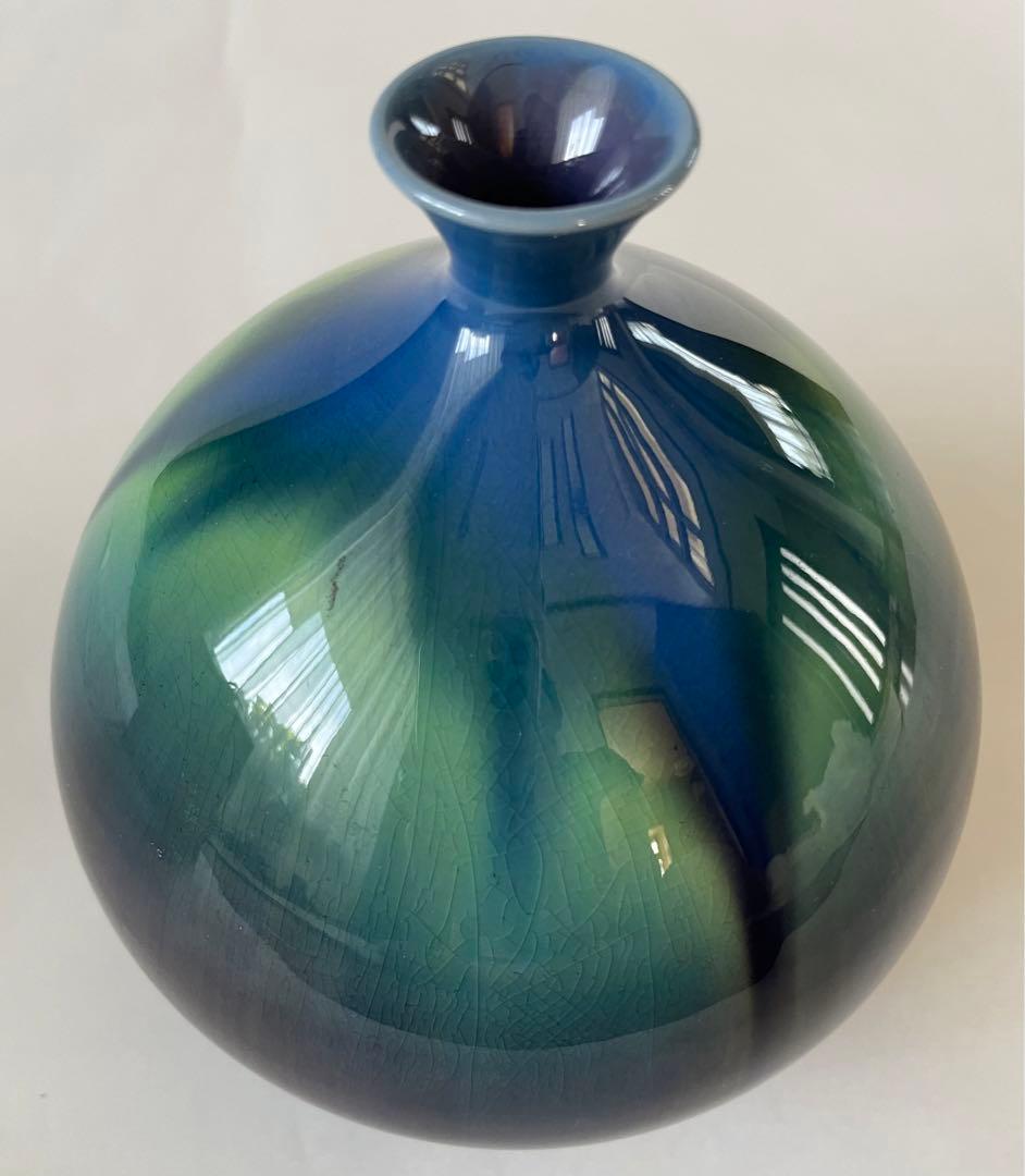 人間国宝 九谷焼 柳雨軒 三代 徳田八十吉 壺 花瓶