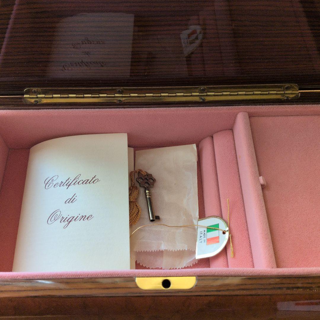 花柄木製オルゴール、アクセサリーケース