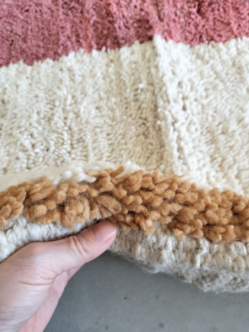 大判/新品/モダンなベニワレンラグ モロッコNo.748