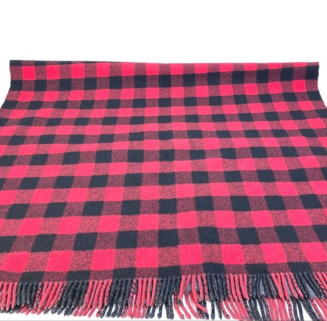 希少 BALENCIAGA チェック ウール 大判ブランケット ショール