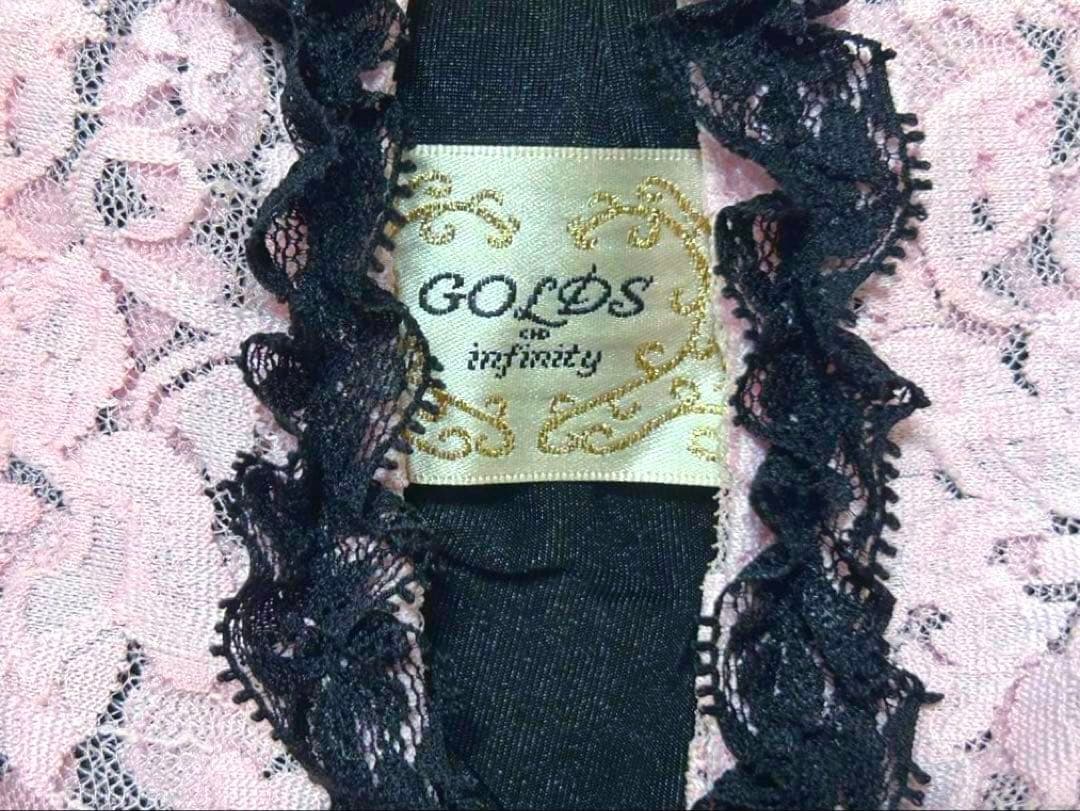 GOLDS♡レースリボン♡ホルターネック♡キャミトップス♡ブラック×ベビーピンク