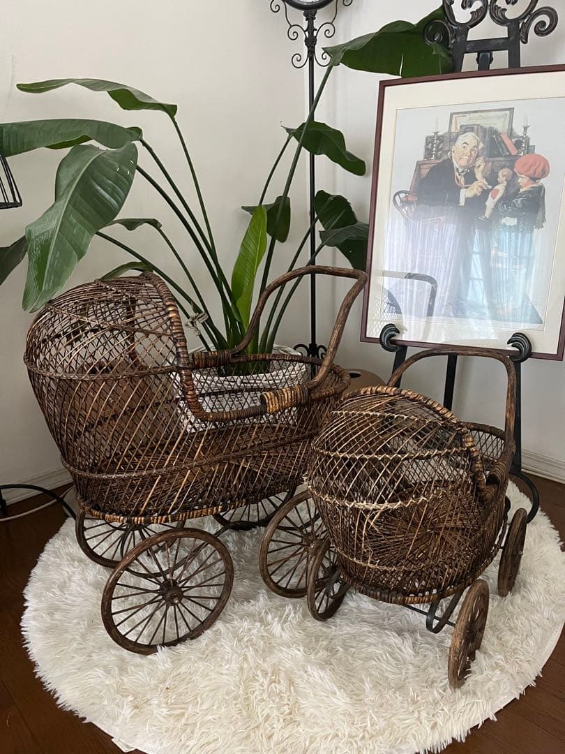 イギリスヴィンテージ 1940年 ドール乳母車 baby carriage 大