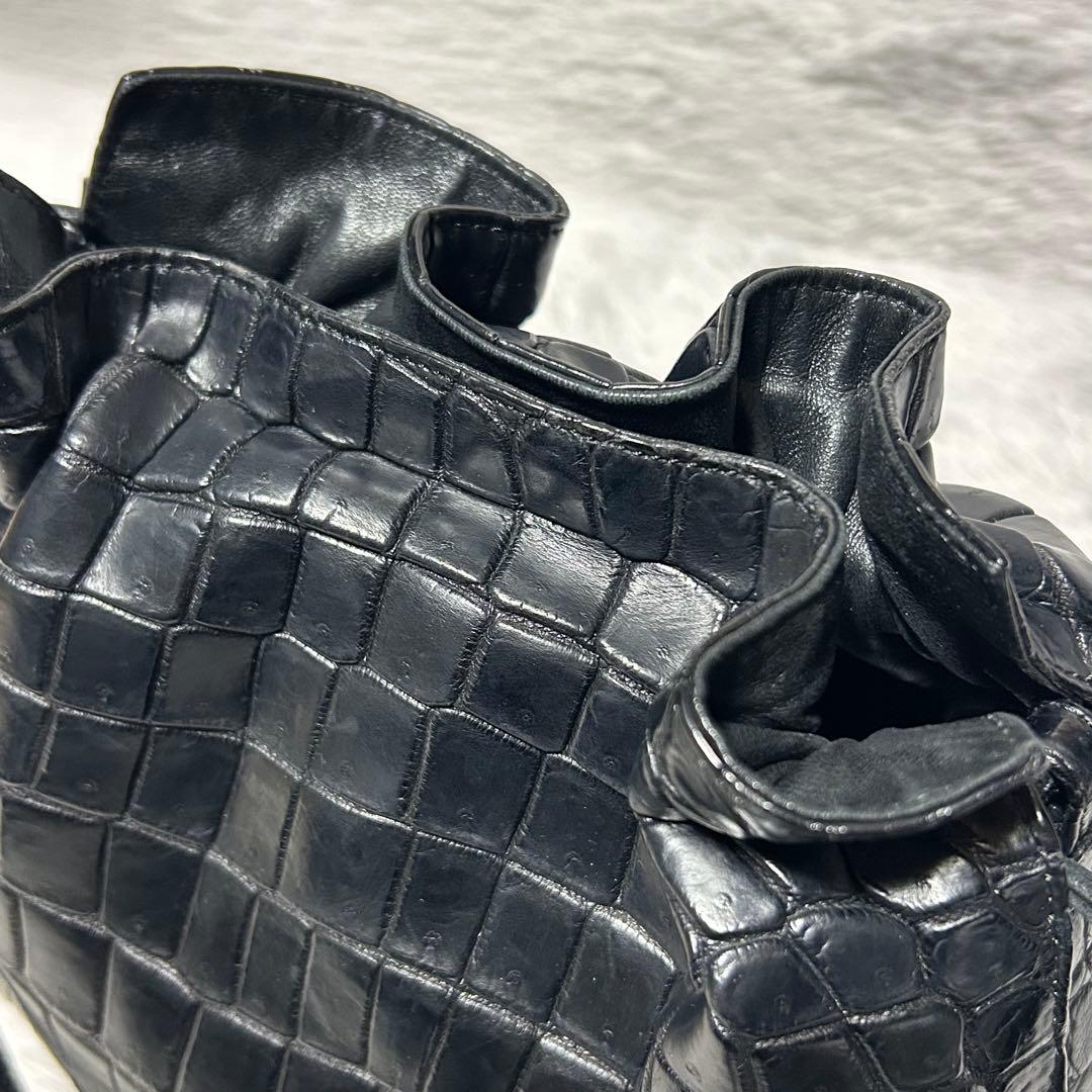 TAIRS テアーズ クロコダイル ショルダーバッグ　巾着型レザーバッグ