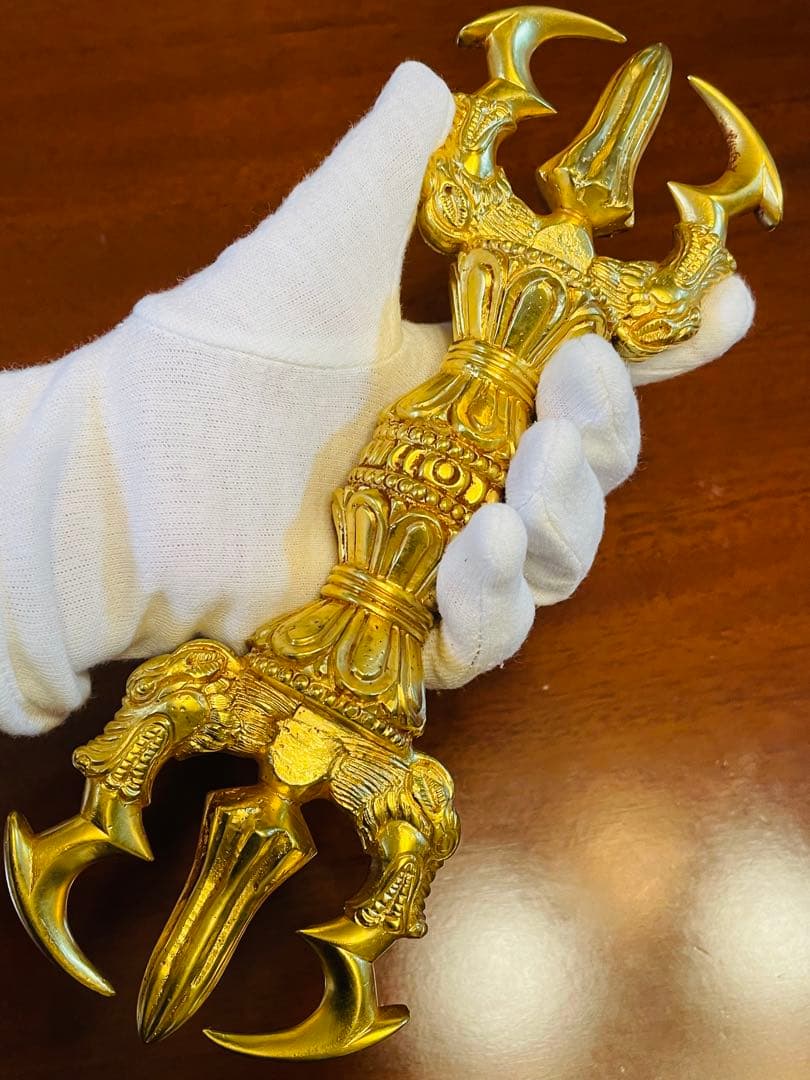 新品 未使用 法具 24金張 三鈷杵 ヴァジュラ 特大 サイズ約23㎝