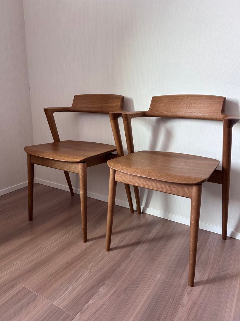 はな＊　飛騨産業 SEOTO セミアームチェア 2脚目有 N5 板座①