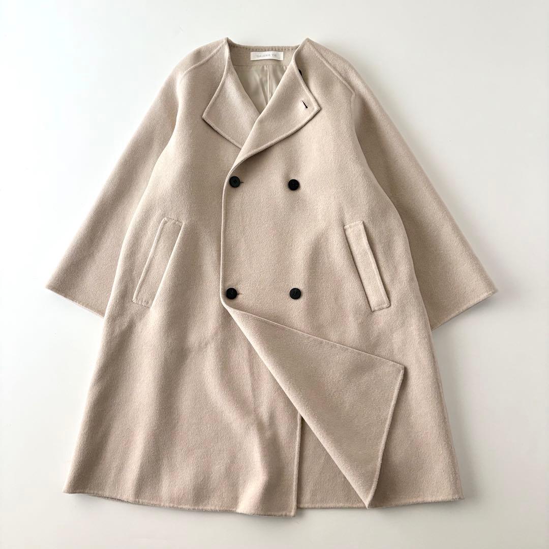 美品　ギャルリーヴィー　ウールダブルフェイス カラーレストレンチコート