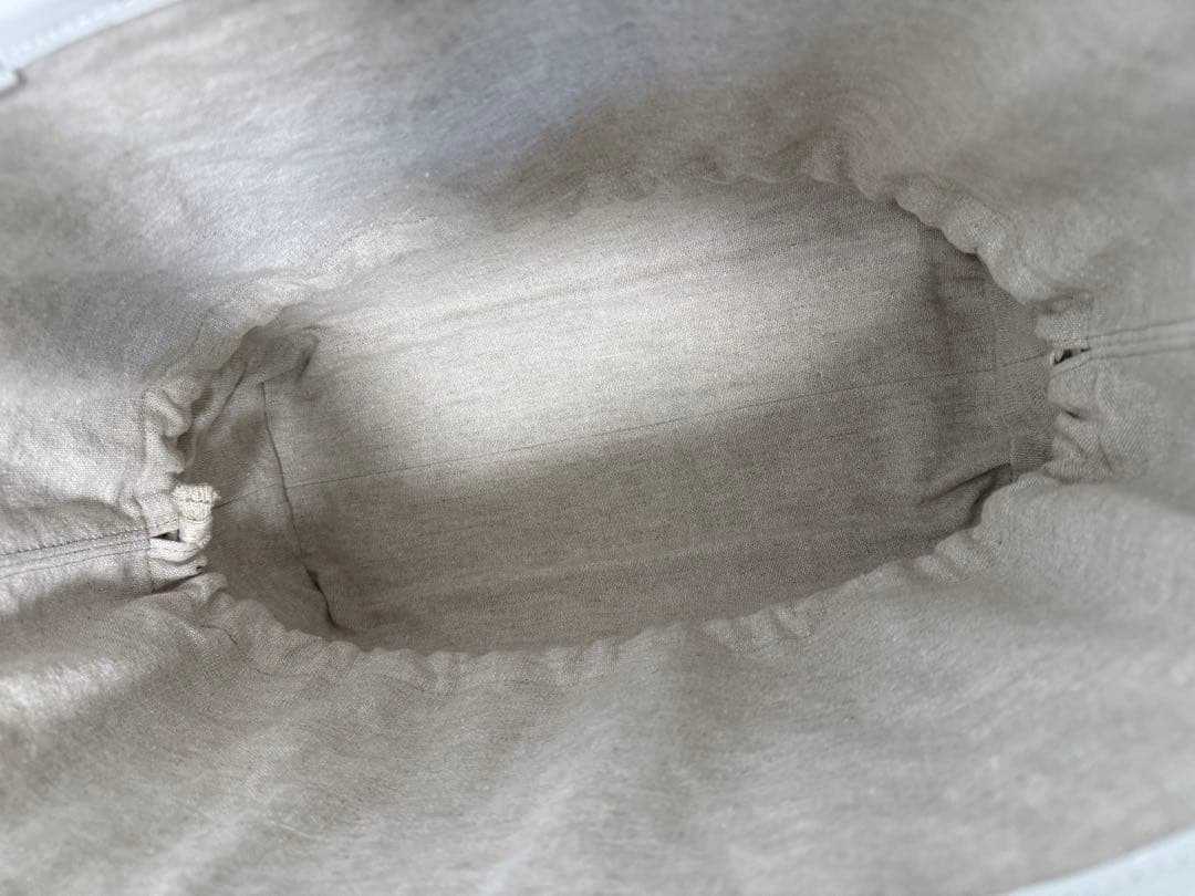 LUDLOW ラドロー スカラップ ラフィア トートバッグM 白