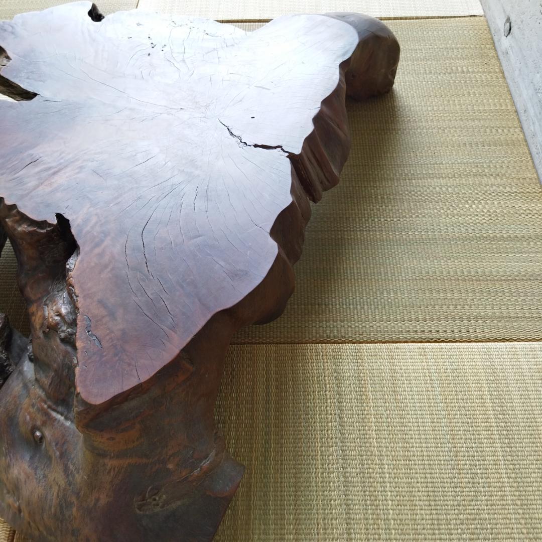 昭和レトロ 一点物 一枚板 テーブル 座卓 座敷机 古民家 和家具 ローテーブル