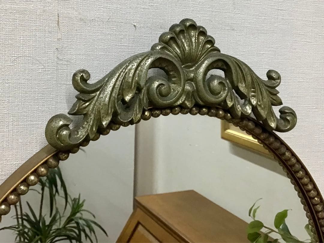 アポロン☆管323☆イタリア製☆アンティーク☆ウォールミラー☆壁掛け鏡